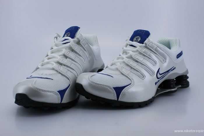 argente et bleu marine Nike Shox NZ chaussures de sport (3)